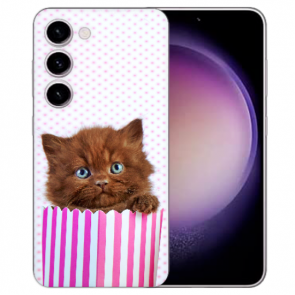 Handy Hülle Silikon Cover Case Kätzchen Braun Fotodruck für Samsung Galaxy S23 Plus (5G)