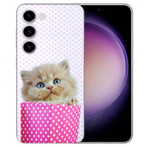 Handy Hülle Silikon Cover Case Bilddruck Kätzchen Baby für Samsung Galaxy S23 (5G) 