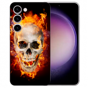Silikon Handy Hülle Bilddruck Totenschädel Feuer für Samsung Galaxy A54 (5G) 