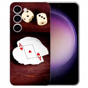 Silikoncover Schutzhülle für Samsung Galaxy S25 Plus mit Bilddruck Spielkarten-Würfel