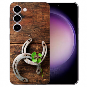 Silikon Schale TPU Cover Case für Samsung Galaxy A54 (5G) Bilddruck Holzhufeisen 