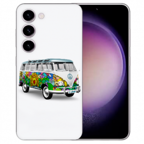 TPU Schutzhülle Cover Case mit Bilddruck Hippie Bus für Samsung Galaxy S23 (5G)