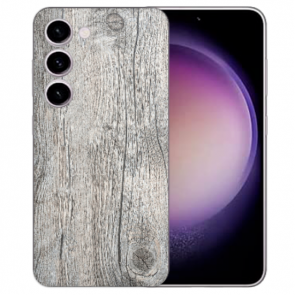 TPU Schutzhülle mit Bilddruck Holzoptik Grau Silikoncover für Samsung Galaxy S25 Plus