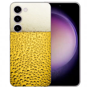 Schutzhülle Silikon Handy Hülle mit Bilddruck Bier für Samsung Galaxy S23 (5G)