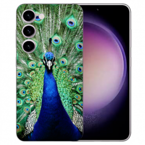 Individuelle Silikon Handy Hülle für Samsung Galaxy S23 (5G) mit Fotodruck Pfau