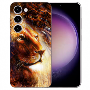 Silikon Foto für Samsung Galaxy S24 (5G) Handy Hülle Fotohülle Bilddruck Löwe Indianerin Porträt