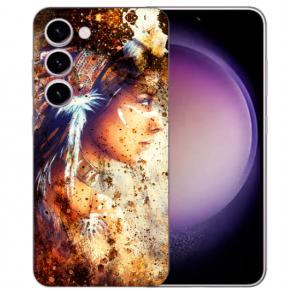 TPU Handy Hülle Cover Fotodruck Indianerin Porträt für Samsung Galaxy S23 Plus (5G)