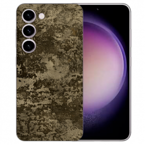 Fotohülle Silikon TPU Cover Case Bilddruck Braune Muster für Samsung Galaxy S24 (5G) Cover Etui