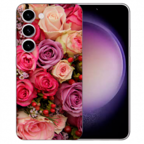 Silikon Fotohülle TPU Cover für Samsung Galaxy S24 (5G) Etui Bilddruck Rosen Cover Etui