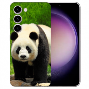 Silikon Fotohülle Schale Cover für Samsung Galaxy S24 (5G) Etui Bilddruck Panda TPU Cover Etui