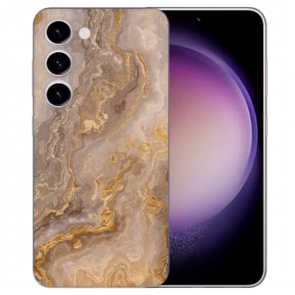 TPU Schale Fotohülle Case für Samsung Galaxy S24 (5G) Bilddruck Marmor Hellbraun Fotohülle Case