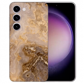 TPU Schale Fotohülle Case Bilddruck Marmor Braun für Samsung Galaxy S24 (5G) Fotohülle Case