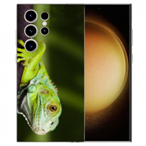 Silikon Handyhülle Etui für Samsung Galaxy S24 Ultra Eidechse Bilddruck Cover Case