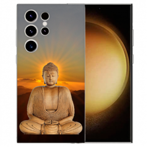 Individuelle Hülle TPU für Samsung Galaxy S24 Ultra Etui Cover Case Frieden Buddha Bilddruck 