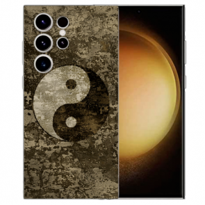 Personalisierte Schale Cover Case für Samsung Galaxy S24 Ultra Yin Yang Bilddruck Etui Cover 