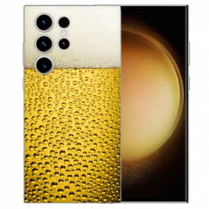TPU Schutzhülle Cover Case für Samsung Galaxy S23 Ultra (5G) Bilddruck Bier