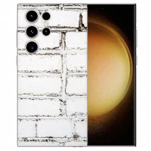 Personalisierte Silikoncover Case für Samsung Galaxy S25 Ultra mit Bilddruck Weiße Mauer Schale
