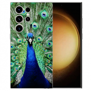Silikon Schutzhülle Cover Case Bilddruck Pfau für Samsung Galaxy S23 Ultra (5G)