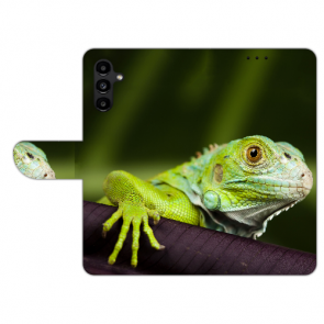 Schutzhülle Handy Tasche für Samsung Galaxy S23 (5G) mit Eidechse Bilddruck