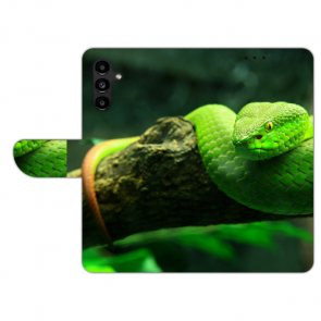 Handyhülle Tasche für Samsung Galaxy S23 Plus (5G) mit Bilddruck Grüne Schlange