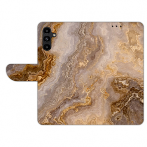 Personalisierte Handy Tasche mit Bilddruck Grauer Marmor für Samsung Galaxy S23 (5G)