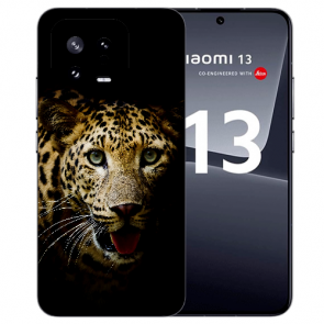 Silikon Schutz Case mit eigenem Fotodruck Leopard für Xiaomi 13 (5G) Case Back 