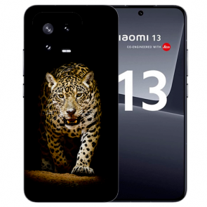 TPU Schale mit eigenem Fotodruck Leopard bei der Jagd für Xiaomi 13 (5G) Back Cover