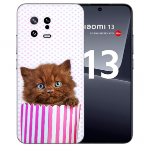 Hülle mit eigenem Fotodruck Kätzchen Braun für Xiaomi 13 (5G)
