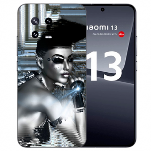 individuelle Schutz Robot Girl Hülle Etui mit eigenem Fotodruck für Xiaomi 13 (5G)