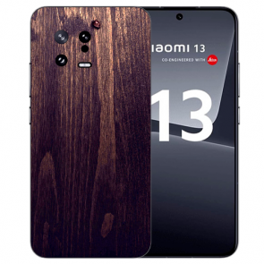 Silikon TPU mit Eigene Foto  für Xiaomi 13 (5G) Holzoptik Dunkelbraun