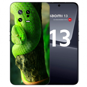 Silikon Cover mit Eigene Foto  für Xiaomi 13 (5G) Grüne Schlange