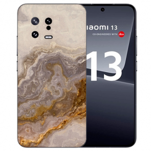 Silikon Cover mit Eigene Foto  für Xiaomi 13 (5G) Grauer Marmor