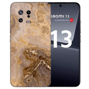 Silikon Cover mit Eigene Foto  für Xiaomi 13 (5G) Marmor Braun