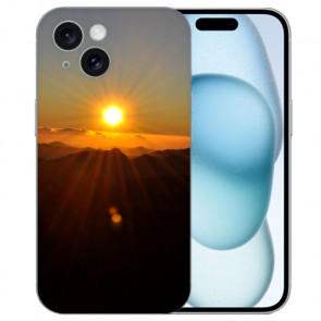 Individuelle Silikon TPU Schale Fotodruck Sonnenaufgang für iPhone 15 Case