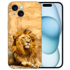 TPU individuelle Back Case mit Fotodruck Löwe für iPhone 15 Plus Case