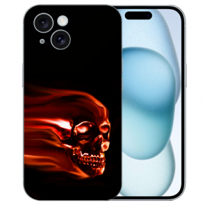 Individuelle Back Case Schutzhülle Fotodruck Totenschädel für iPhone 15 Cover