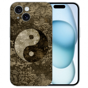 Personalisierte Schutzhülle Back Case Fotodruck Yin Yang für iPhone 15 Etui