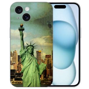 Personalisierte Handy Hülle Fotodruck Freiheitsstatue für iPhone 15 Etui