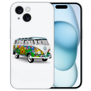individuelle Handycover mit eigenes Foto Fotodruck Hippie Bus für iPhone 15 Hülle