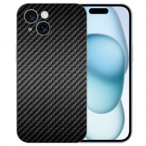 individuelle Handycover mit eigenes Fotodruck Carbon Optik für iPhone 15 Hülle