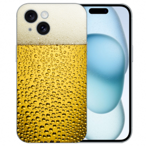 TPU Schutzhülle Case mit eigenes Fotodruck Bier für iPhone 15 Back Cover
