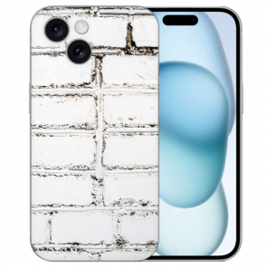 Silikon Schutzhülle Case mit eigenes Fotodruck Weiße Mauer für iPhone 15 Back Cover