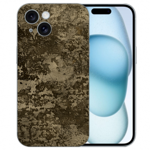 TPU Personalisierte Handy Hülle mit Fotodruck Braune Muster für iPhone 15 Plus Back
