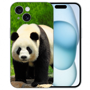 Personalisierte TPU Hülle mit Fotodruck Panda für iPhone 15 Plus Back Case
