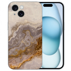 TPU Schale Cover mit eigenes Fotodruck Grauer Marmor für iPhone 15 Back Case