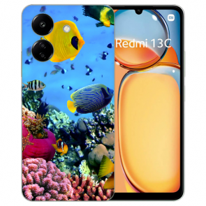 Silikon Personalisierte Hülle Foto Etui mit für XIAOMI Redmi 13C Fotodruck Korallenfische Cover 