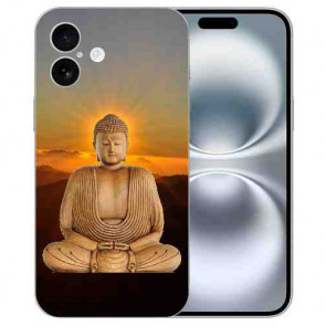 Silikon Personalisierte TPU Cover Handy Hülle für iPhone16 Plus Frieden Buddha Bilddruck