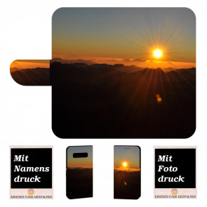 Samsung Galaxy S10e Handy Tasche mit Sonnenaufgang + Bilddruck