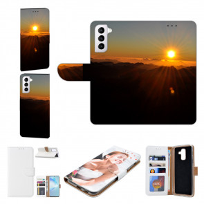 Samsung Galaxy S21 FE Handy Schutzhülle mit Bilddruck Sonnenaufgang