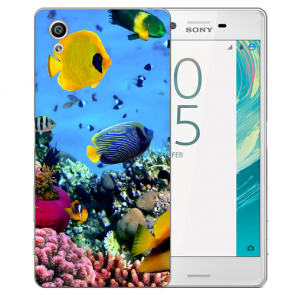 Sony Xperia XA Silikon TPU Hülle mit Foto Druck Korallenfische Schutzhülle 